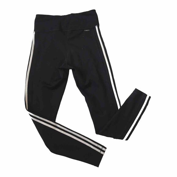 Adidas Leggings Pant Womens Medium Black & White Climalite Compression 3 Stripe - Picture 3 of 9